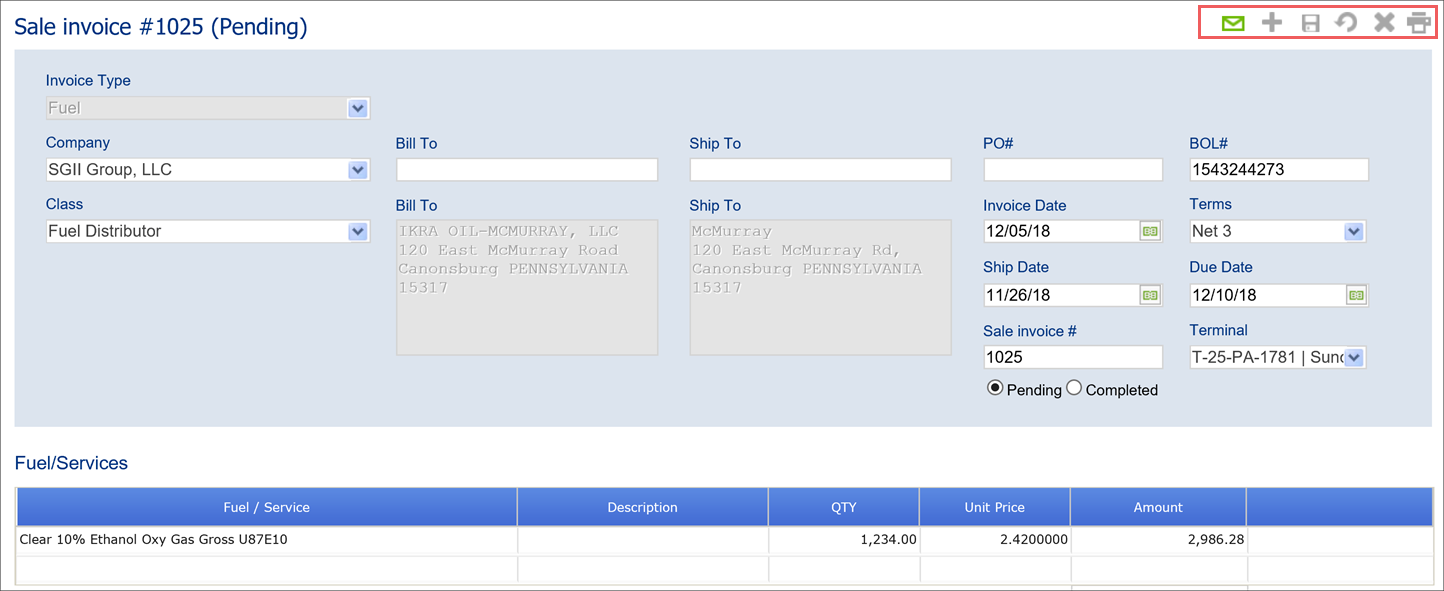 Performing Additional Actions with Invoices