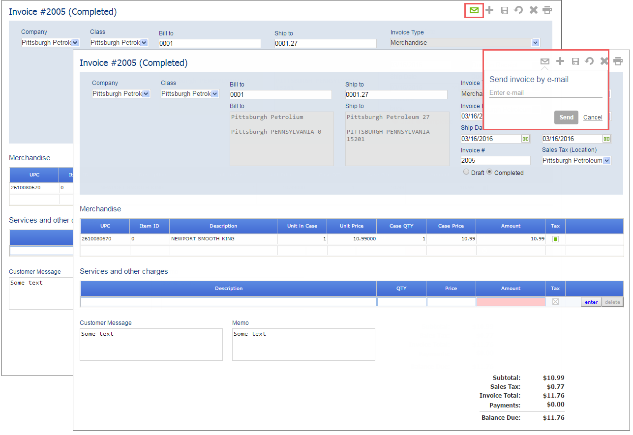 Performing Additional Actions with Invoices