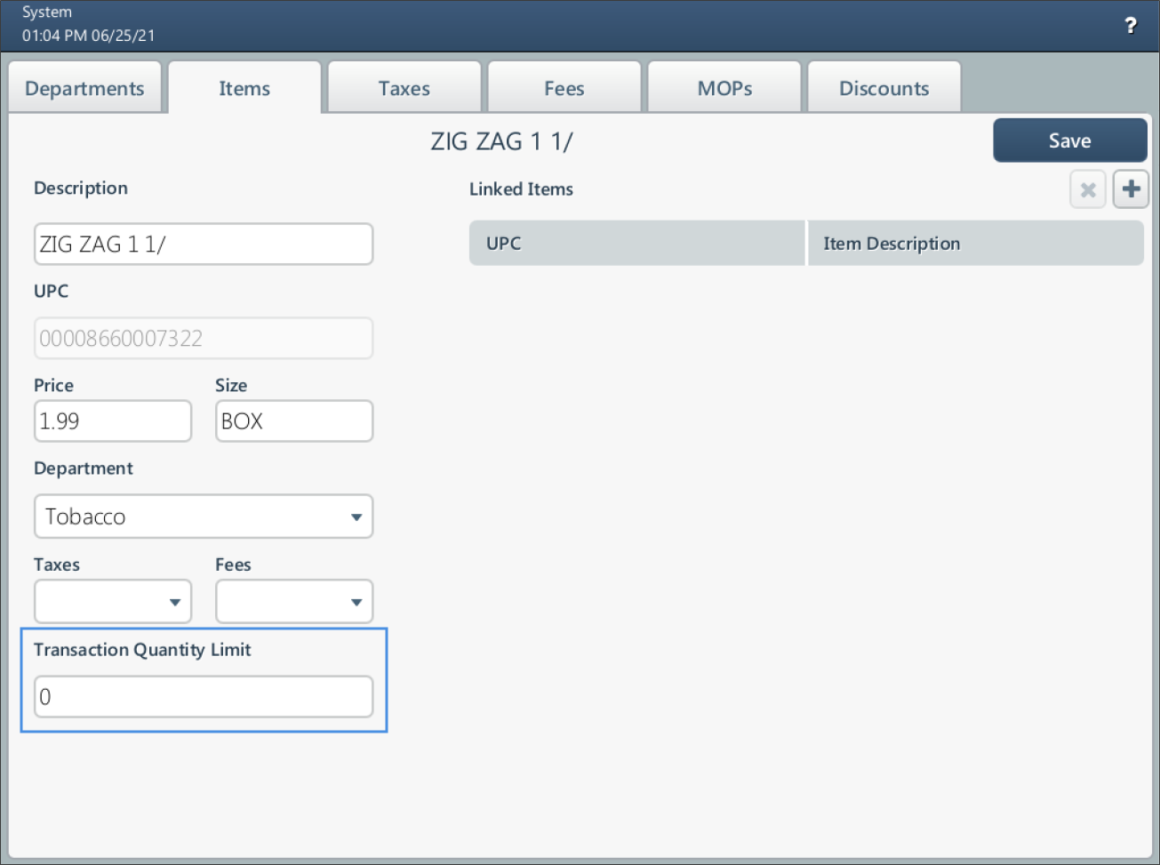 Checking the Transaction Quantity Limit at SmartPOS