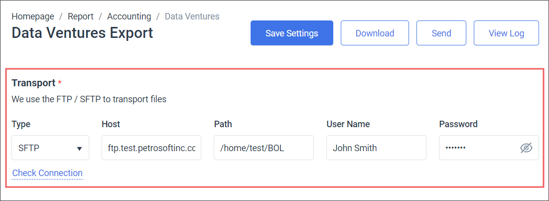 Setting Up the Data Export