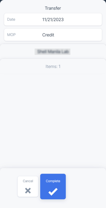 Transfer basket items to another location